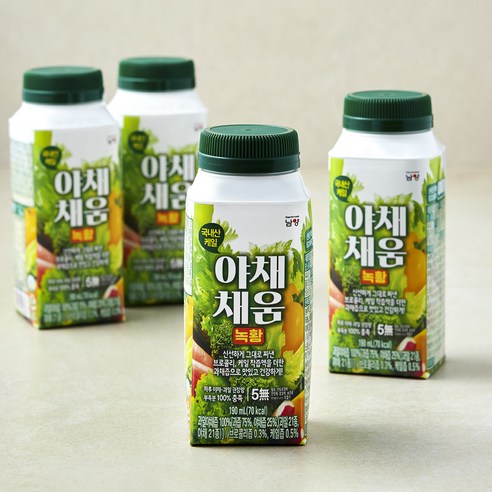 남양유업 야채채움 녹황 주스, 190ml, 4개