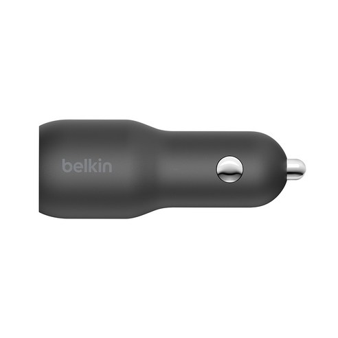 강력한 충전력과 멀티단자 출력을 갖춘 벨킨 부스트업 C타입 USB-A PPS PD 3.0 듀얼 차량용 충전기 37W CCB004bt