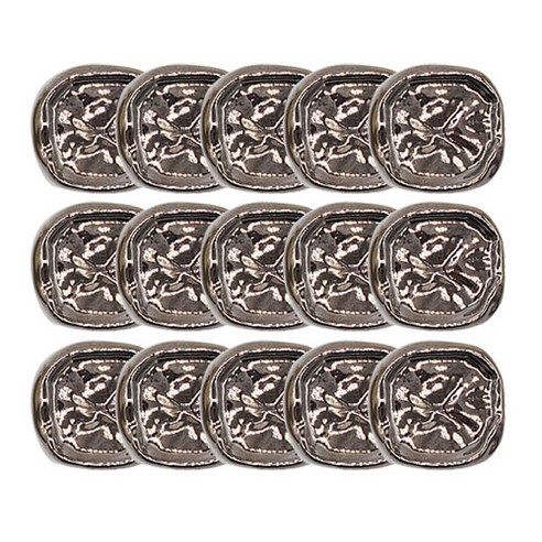 찌글이사각꼬다리2 도금 단추 30mm, 흑니켈, 15개