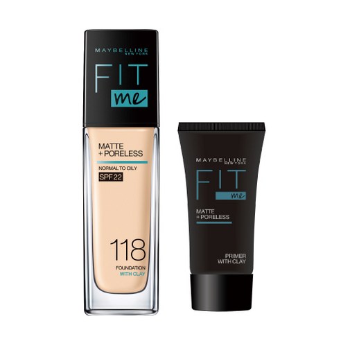 메이블린 핏미 파운데이션 30ml + 핏미 매트 프라이머 5ml 세트, 118 라이트 베이지, 1세트