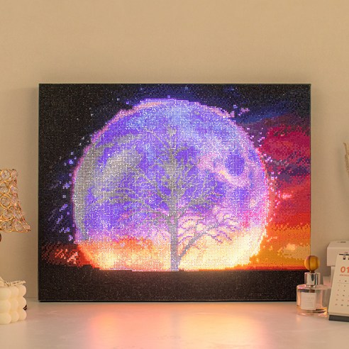 아트조이 DIY LED 캔버스형 보석십자수 40 x 50 cm, 달빛 한그루, 1개