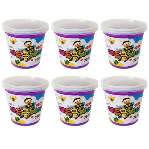 토단교재 에듀클레이 6p, 형광보라, 250g, 6개