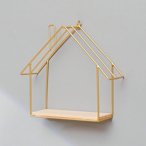 블루모던 프리미엄 DIY 철제 원목 벽걸이 선반, 굴뚝 코티지-골든