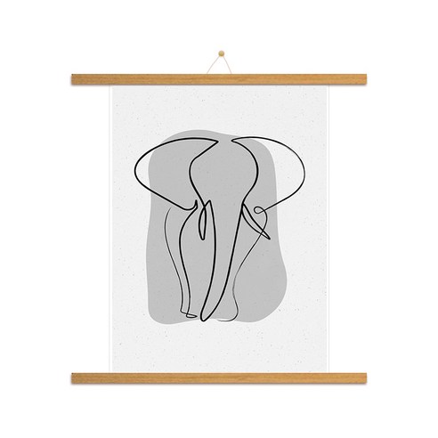 인테리어 족자 포스터 코끼리D, 모카우드
