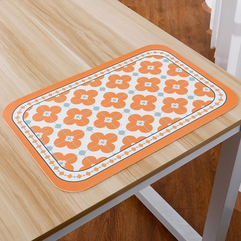 비알더블유디 플라워 테이블 매트, 오렌지, 450 x 300 mm