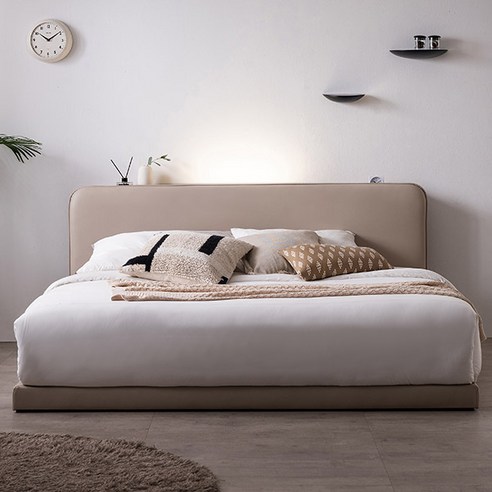 안락한 휴식과 감각적인 수납을 동시에, 삼익가구 루시 LED 수납 저상형 침대 프레임 라지킹침대