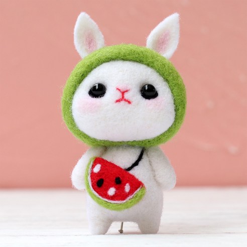 아트조이 DIY 양모펠트 키트, 1세트, 수박 토끼