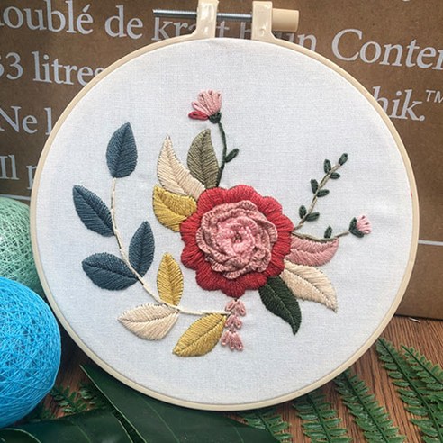 미니 자수 DIY 세트 15cm, 1세트, 01