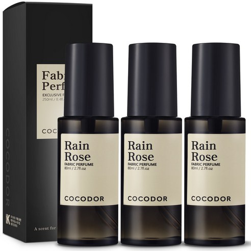 코코도르 룸 앤 패브릭 퍼퓸 섬유탈취제, 80ml, 3개, 레인 로즈