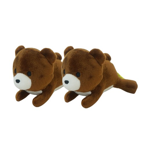 강아지 곰삑삑이 장난감, 브라운, 2개