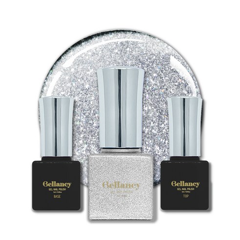 벨랑시 젤네일 3종세트, 벨랑시 베이스 5ml+SN-34 글리터 노말 실버 5ml+벨랑시 탑 5ml, 1세트