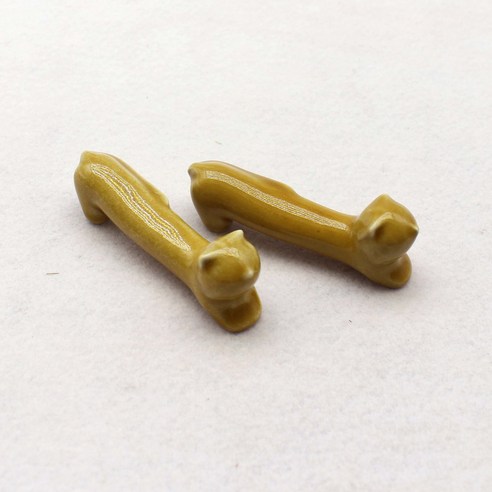 달소금 도자기 댕댕이 수저받침, 레몬, 2개
