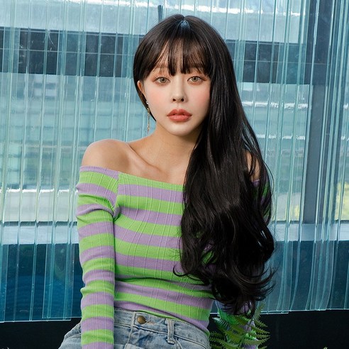 가발매니아 더썸 위그 엘피펌 통가발 하이소프트사 58cm, 내츄럴블랙