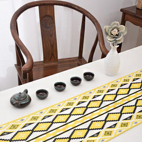 PDS홈 고풍스러운 패턴의 테이블 러너, 06, 32 x 230 cm