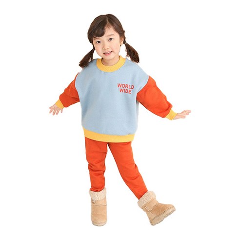 삼소니 아동용 기모 월드 상하의세트