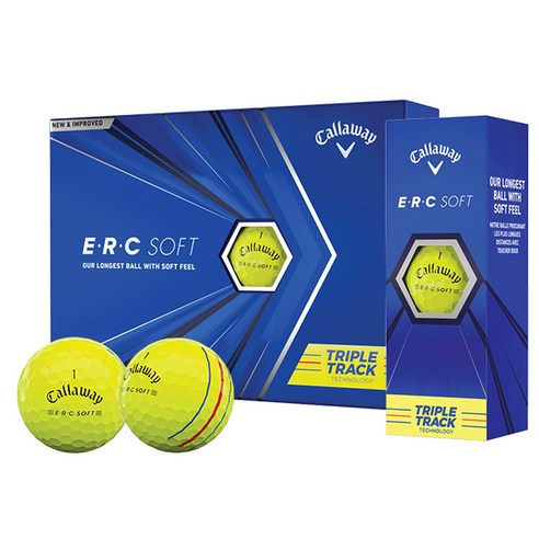 캘러웨이 ERC 소프트 트리플트랙 골프공 12p, 옐로우, 1개