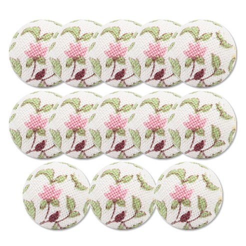 잔꽃 싸개 콩단추 13mm, 13개, 레드