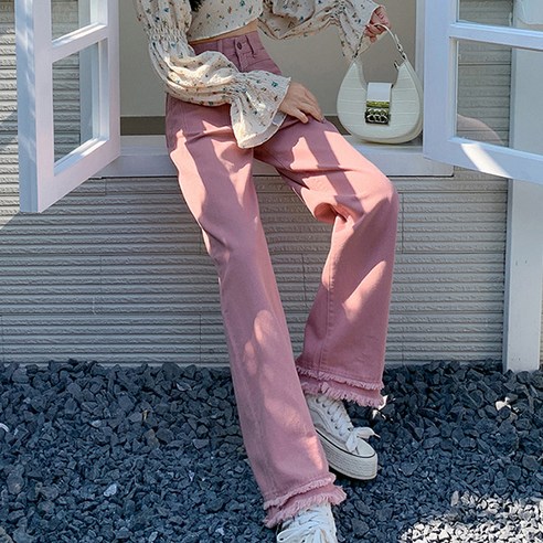 루나걸 여성용 쉬어린 와이드 청바지