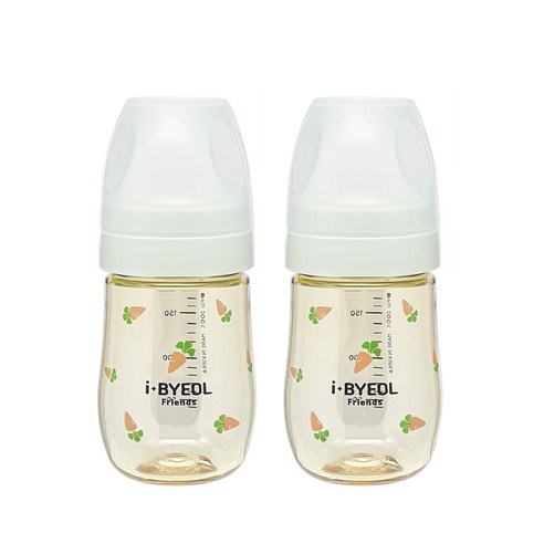 아이별프렌즈 아기 캐럿 PPSU 젖병 180ml 트윈팩, 노꼭지, 민트, 2개 더블하트젖병 아이별프렌즈 아기 캐럿 PPSU 젖병 180ml 트윈팩, 노꼭지, 민트, 2개 더블하트젖병