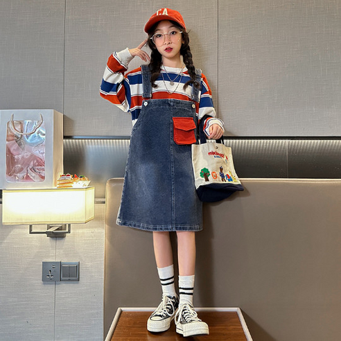 童裝 時尚 女孩 服裝 裙子 套裝 女孩 女孩 女孩衣服 春