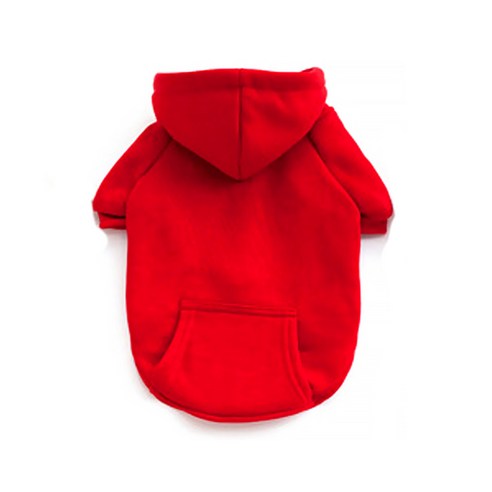 알럽펫 컬러 심플 후드 티, 레드