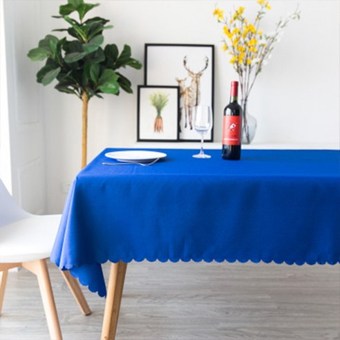 더플로우컴퍼니 호텔 레스토랑 파티 분위기 내는 폴리 에스터 패브릭 식탁보, 로얄블루, 세로 1.8m x 가로 1.8m