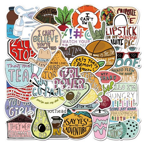 정월나나 프리미엄 노트북 캐리어 DIY 캠핑 스티커 50p 세트, 1세트, 스타일 04