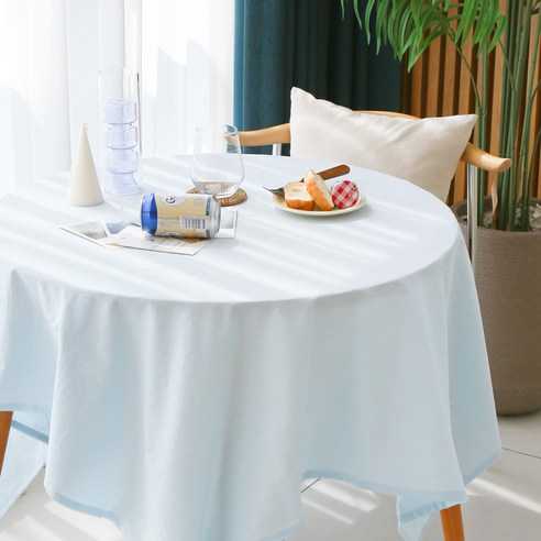 FORHOME 핸드메이드 코튼캔디 테이블 협탁보, 라이트스카이, XL(140 x 210 cm), 1개