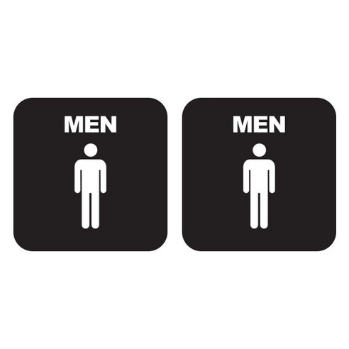 포맥스 심플 매장 안내 표지판 블랙, 2개, 남자화장실
