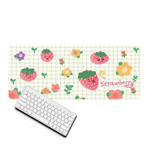 큐티후르츠 마우스장패드 30 x 70 x 0.2 cm, 딸기그린, 1개