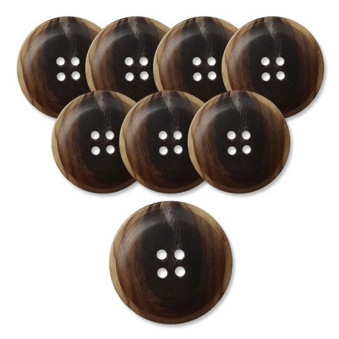 동대문단추왕 무광 코트 가디건 단추 23mm 티볼리, 8개, 브라운