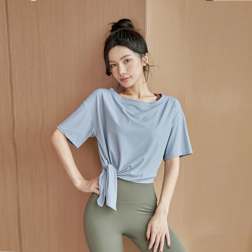 리홍 여성용 시원한 루즈핏 요가복 상의