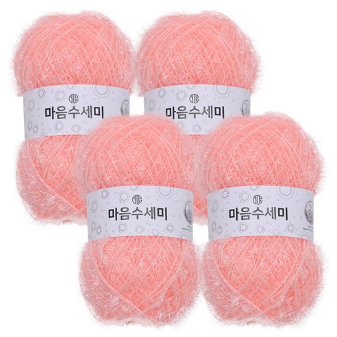 브랜드얀 마음 수세미 뜨개실 4p, 15 미스티로즈