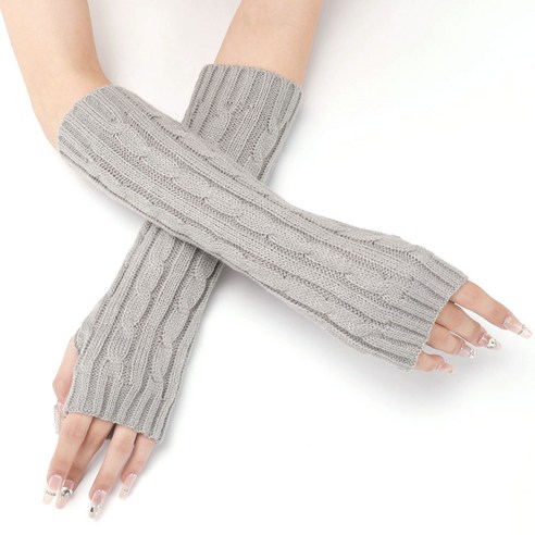 핸드워머 추천 상품지앤와이 꽈배기 니트 핸드워머 팔토시 양팔 세트 제품 사진