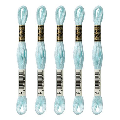 브랜드얀 DMC 25번 면사 자수실 5p, 747번, 8m, 5개