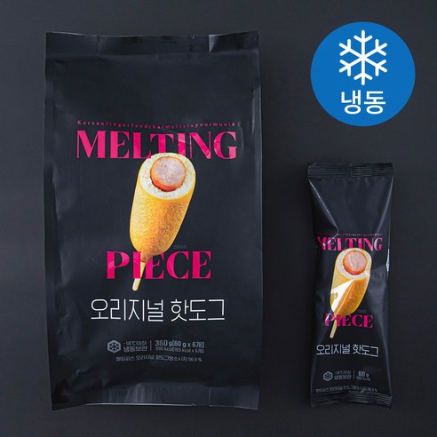 멜팅피스 오리지널 핫도그 6개입 (냉동), 360g, 2개 소금집