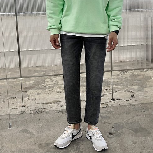 맨타임 남성용 DOF 데일리 히든밴딩 워싱 데님 팬츠 숏