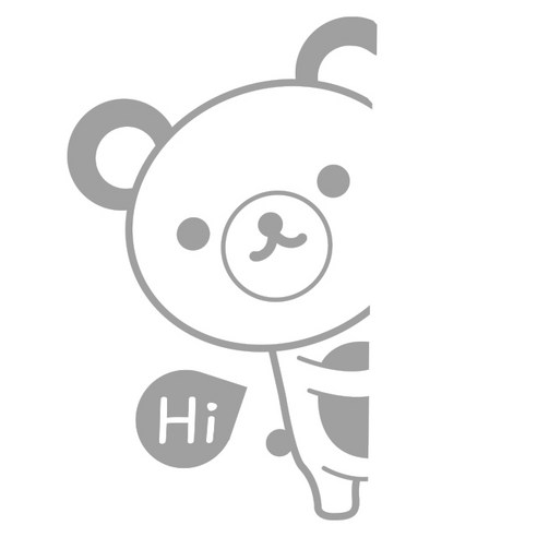 루키마켓 빼꼼 고미곰이 왼 차량용 스티커, 반사, 1개