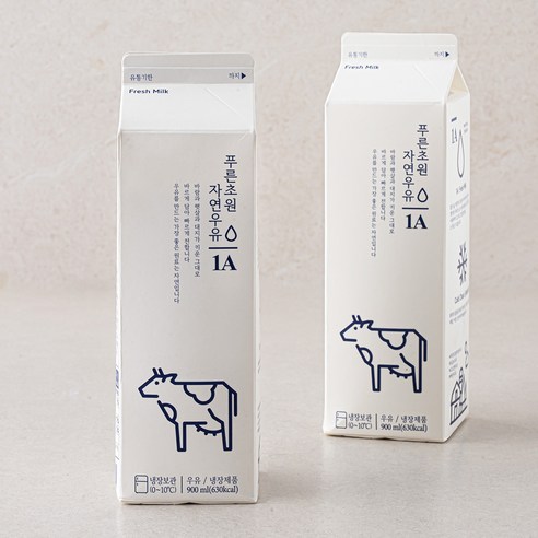 부산우유 푸른초원 자연우유 1A, 1000ml, 2팩