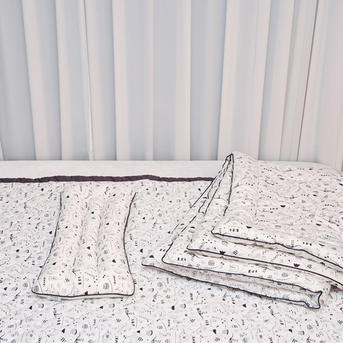 아띠블랑 유아용 일체형 이불 + 베개 + 패드 세트, 디노월드, 베개(65 x 30 cm), 이불(150 x 100 cm), 패드(150 x 100 cm)