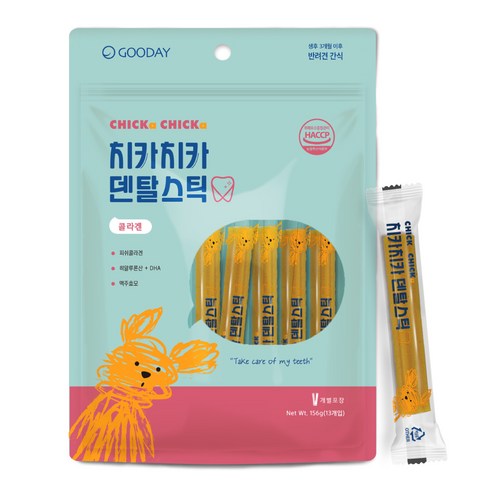 굿데이 강아지 치카치카 덴탈스틱 간식 13p 156g, 콜라겐, 1개 프렌치불독간식 굿데이 강아지 치카치카 덴탈스틱 간식 13p 156g, 콜라겐, 1개 프렌치불독간식