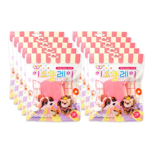이오 유아용 클레이 10p, 분홍, 50g