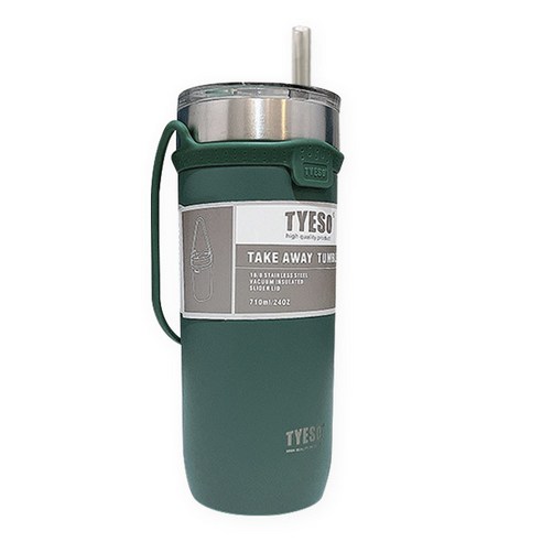 타이소 진공 스텐 핸들 스트랩 텀블러, 그린, 710ml