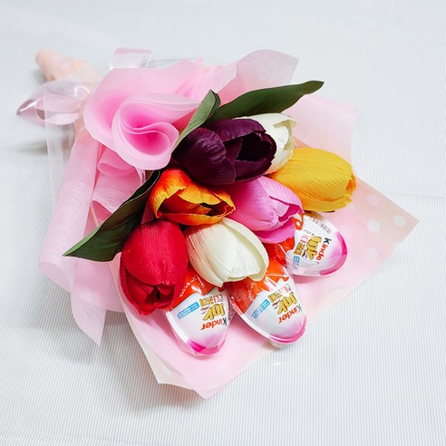 두쓰하우스 킨더조이 튤립 꽃다발 포장지 DIY 키트, 핑크