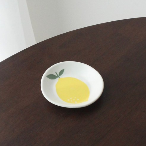 다송메이드 파레트 미니 접시 S, 레몬(화이트 + 노랑 + 그린), 1개