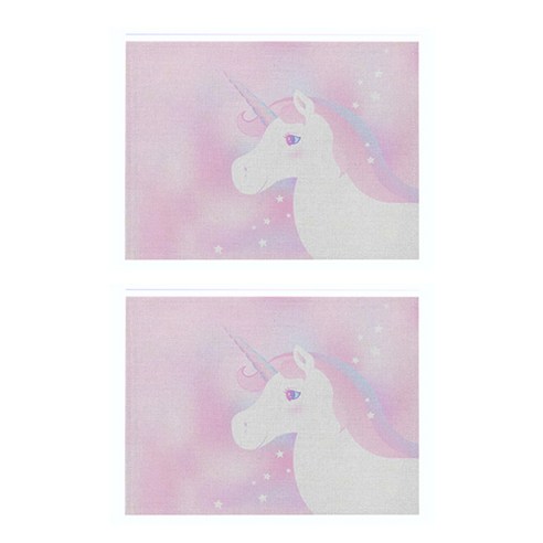 라벤더 유니콘 일러스트 플레이스 매트 2p, 23, 32 x 21 cm
