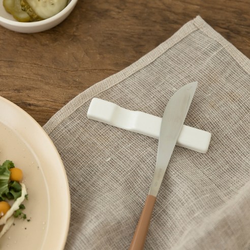 마리벨 국산 뉴트럴 베르니 수저 받침, 크림 + 화이트, 2개