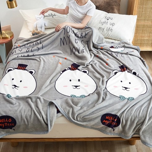 노르딕 솔리드 부드러운 플란넬 프리미엄 담요, 타입2