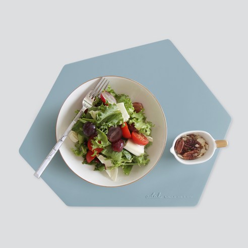 에이드엘 미니 실리콘 테이블매트 폴리곤, 스카이블루, 350 x 274 mm
