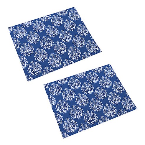 코발트블루 고딕 로코코양식 플라워 패턴 테이블 플레이스매트 2p, 08, 42 x 32 cm